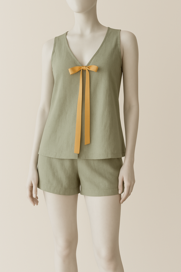 Set Serena🍃 | Conjunto en lino con lazo satinado